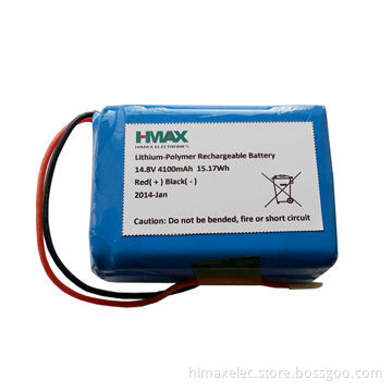 High capacity lithium polymer battery pack, lipo 14.8V 4100mAh,Steady quality and performance